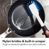 OXO Good Grips Dish Brush, Nylon Bristles with Built-in Scraper, Safe for Non-Stick Cookware, Non-Slip Handle, Dishwasher Safe view 3