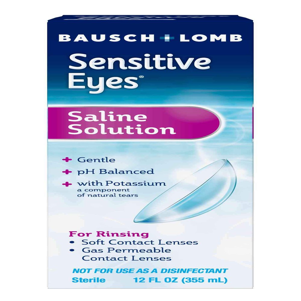 Sensitive Eyes Saline Solution from Bausch & Lomb for Soft Contact & Gas Permeable Lenses, 12 fl oz (355 mL)
