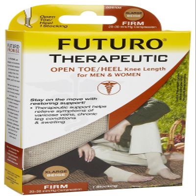 Futuro Therapeutic Support Open Toe/Heel Knee High, Nude/Extra Large/Firm
