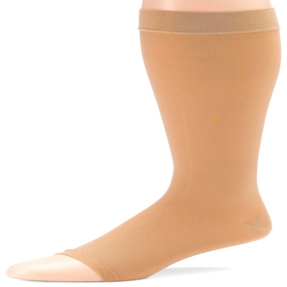 Futuro Therapeutic Support Open Toe Knee High, X-Large, Nude, Firm Compression, Reinforced Heel, 1 Pair