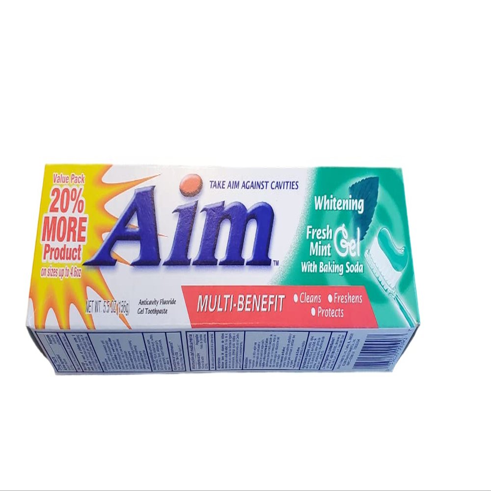 Aim Gel Toothpaste, Whitening, Mint (6 oz)