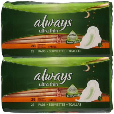 Always Ultra Maxi Pads, Overnight, Flexi-Wings, 28-pack