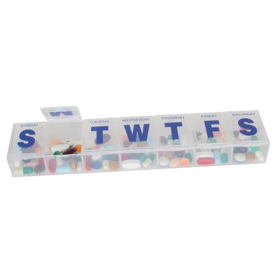 EZY DOSE Weekly (7-Day) Pill Case, Medicine Planner, Vitamin Organizer Box, 3X-Large Compartments to Secure Prescription Medication and Prevent Accidental Spilling, Clear Lids, BPA Free