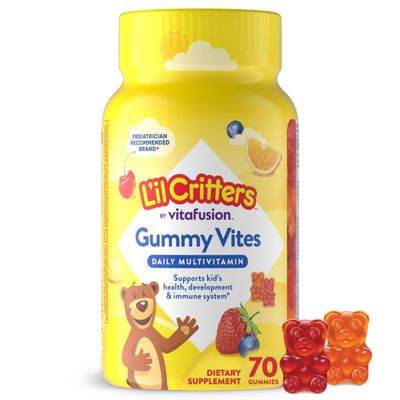 Lil Critters Gummy Vites Daily Gummy Multivitamin for Kids, Vitamin C, D3 for Immune Support Cherry, Strawberry, Orange, Pineapple and Blueberry Flavors, 70 Count Gummies
