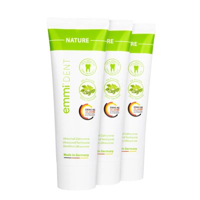 Emmi-dent Ultrasonic Toothpaste with Nano-Bubbles (Nature Extra Mild with no Fluoride, 3 Pack)