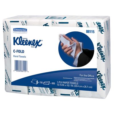 Kleenex Professional Embossed Hand Towels, 150 Towels Per Sleeve, Pack Of 4 Sleeves