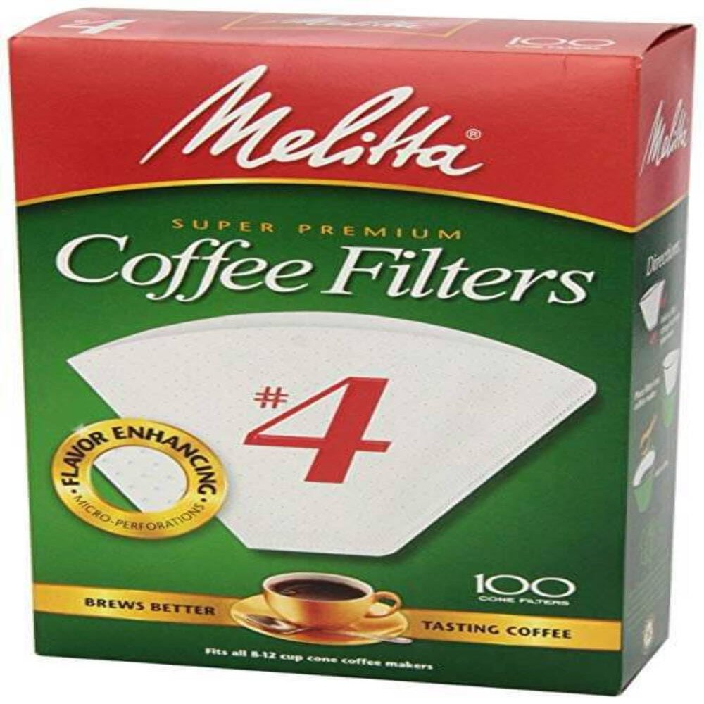 Melitta #4 Cone Coffee Filters, White, 100 Count - Packaging May Vary