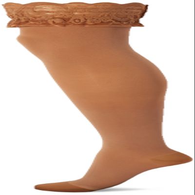 Activa 20-30 mmHg Soft Fit Thigh High with Lace Top Socks, Barely Beige, Queen Size