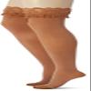 Activa 20-30 mmHg Soft Fit Thigh High with Lace Top Socks, Barely Beige, Queen Size view 2