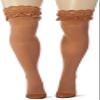 Activa 20-30 mmHg Soft Fit Thigh High with Lace Top Socks, Barely Beige, Queen Size view 3