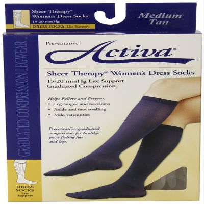 BSN Medical H2601 Activa Stocking for Women, Knee High, 15-20 mm HG, Small, Tan