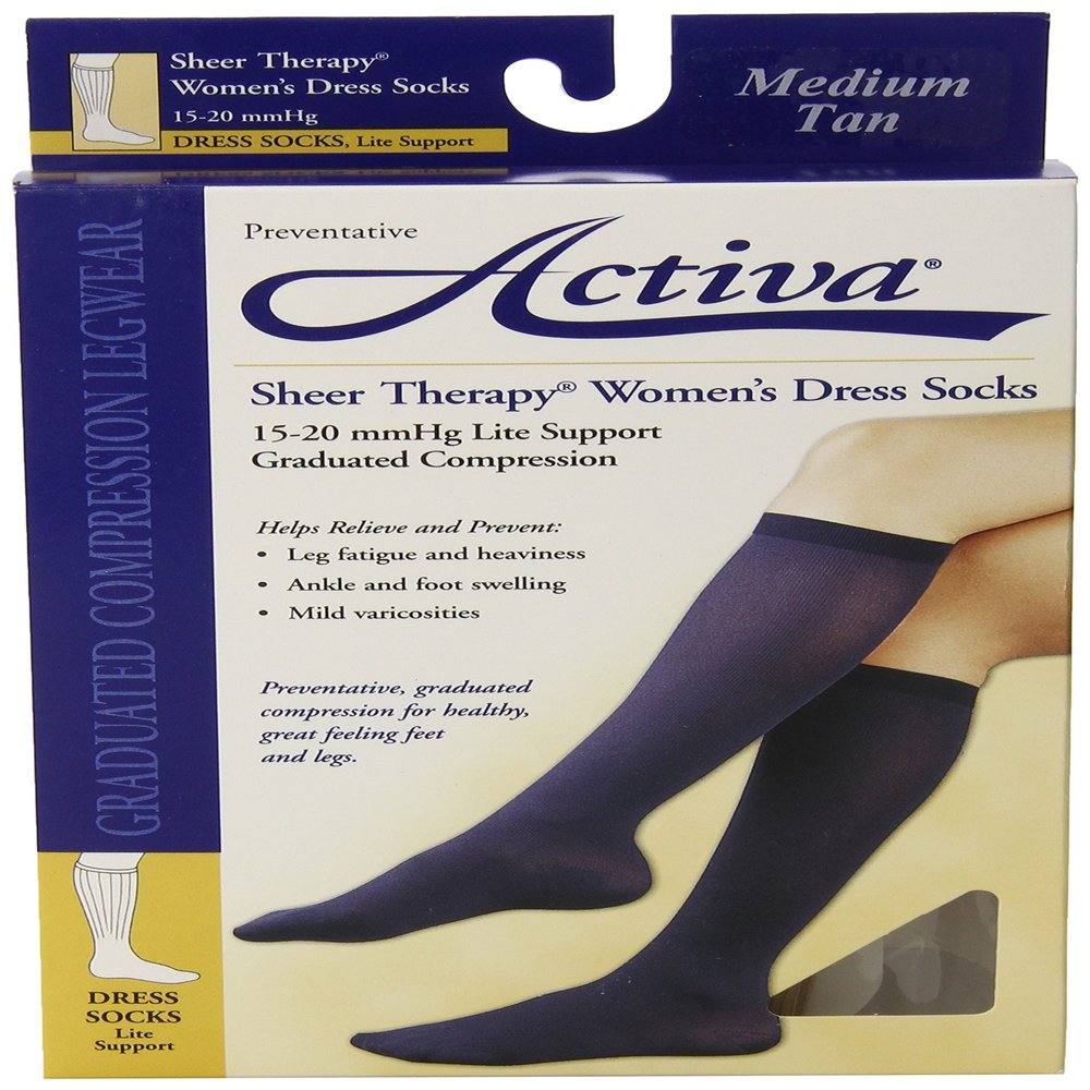 BSN Medical H2601 Activa Stocking for Women, Knee High, 15-20 mm HG, Small, Tan