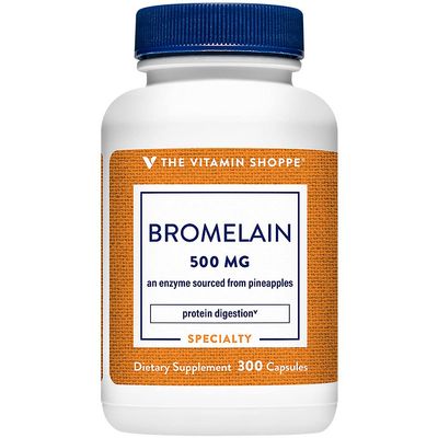 The Vitamin Shoppe Bromelain 500mg 600 GDU - Protein Digestion & Absorption | Pineapple Enzyme | 300 Capsules | Digestive Support