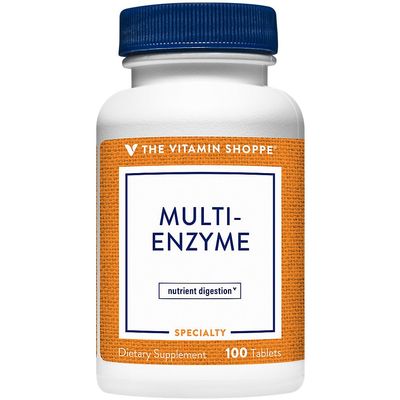 The Vitamin Shoppe Digestive Enzymes - Complete Multi-Enzyme Formula | Protein Fat Carb Digestion | 100 Tablets | Plant-Based