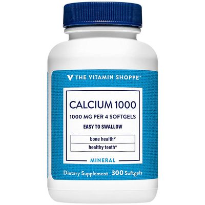 The Vitamin Shoppe Calcium 1000MG - Bone Strength, Teeth Health & Muscle Function Support, Daily Mineral (300 Softgels)