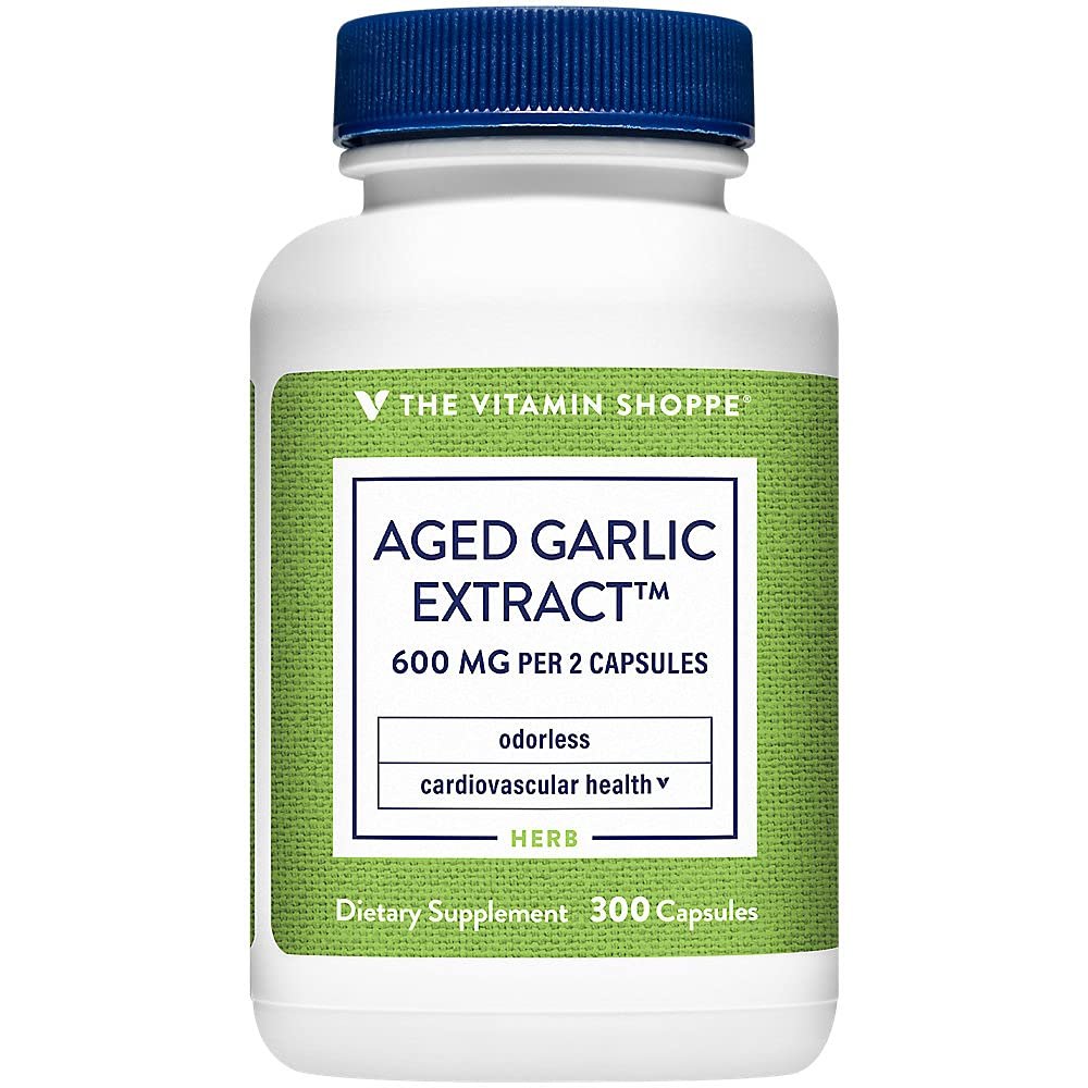 The Vitamin Shoppe Garlic 600 MG - Cardiovascular Health, Immune Support & Antioxidant Protection (300 Capsules)