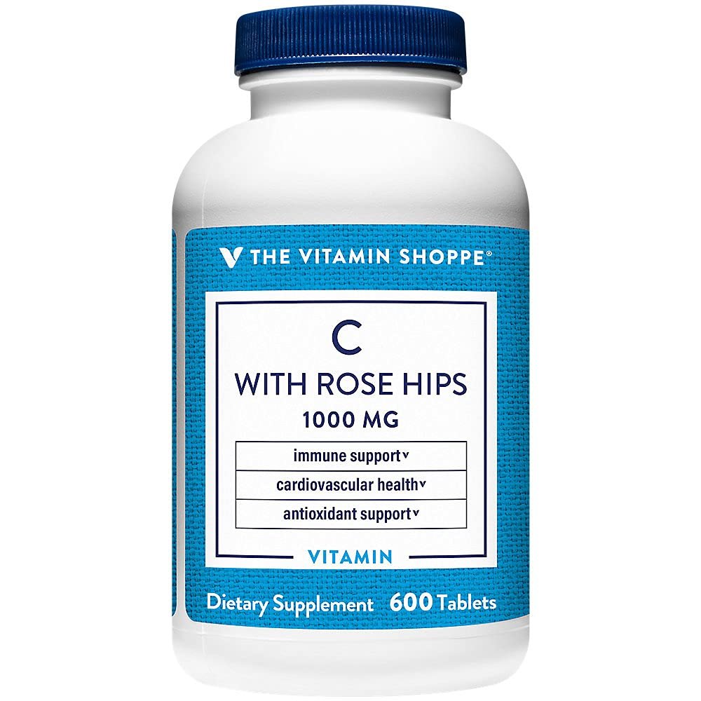 The Vitamin Shoppe C-1000 with Rose HIPS 600 Tablets (600 Tablets)