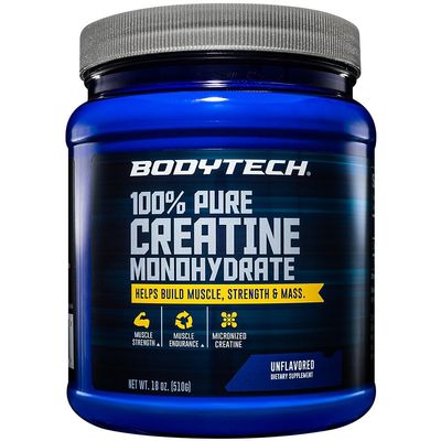 BODYTECH 100% Pure Creatine Monohydrate Powder - Micronized for Maximum Absorption - Supports Muscle Strength & Power Output - Unflavored (18 oz, 102 Servings)