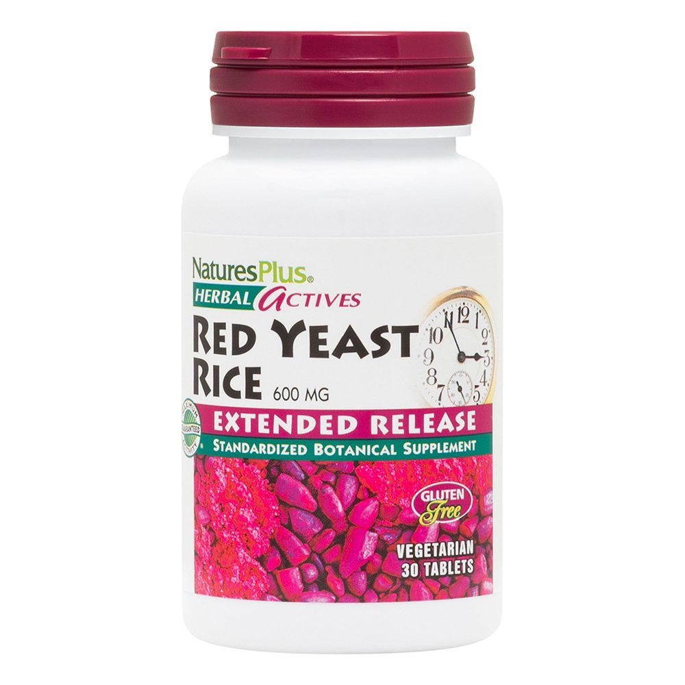 NaturesPlus Herbal Actives Red Yeast Rice, Extended Release - 30 Tablets - Non-GMO, Vegetarian, Gluten Free - 30 Servings