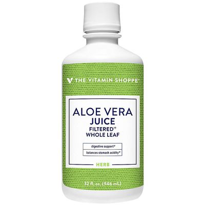 The Vitamin Shoppe Aloe Vera Juice - Digestive Comfort & Wellness | Whole Leaf Filtered No Water Added | 32 oz | Inner Fillet