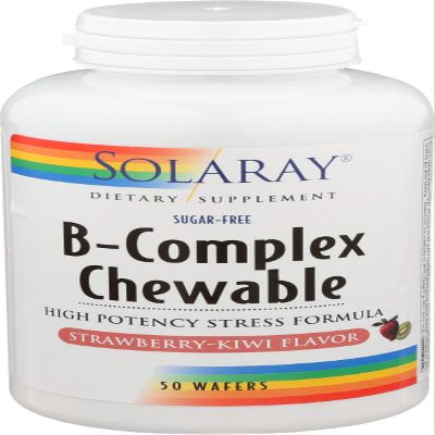 Solaray, High Potency B-Complex Chewable, Natural Strawberry Flavor, 50 Chewables