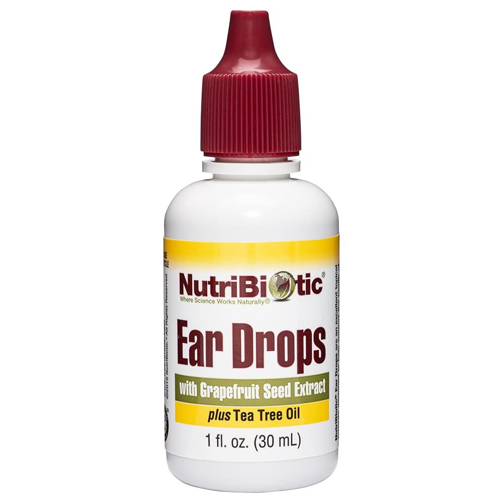 NutriBiotic Ear Drops, 1 Fl Oz | Gentle & Soothing Ear Support with Grapefruit Seed Extract & Tea Tree Oil | Vegan | Non-Medicated | Made without GMOs & Gluten