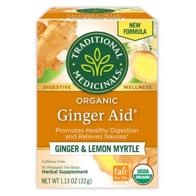 Traditional Medicinals Tea, Organic Ginger Aid, Promotes Healthy Digestion, 16 Tea Bags