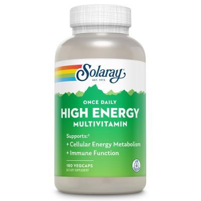 SOLARAY Once Daily High Energy Multivitamin for Women and Men - Energy Supplements - Immune Support w/Vitamin C, A, D and E, Vitamin B Complex, Trace Minerals, 60-Day Guarantee, 180 Serv, 180 VegCaps