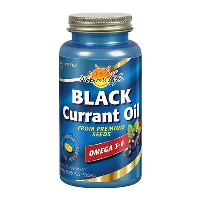 Nature's Life Black Currant Oil Minis 500 mg | with Omega 3-6 for Skin, Hair, Heart and Joint Health | 90ct