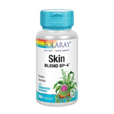 SOLARAY Skin Blend SP-4 | Herbal Blend w/Cell Salt Nutrients to Help Support Healthy Skin | Non-GMO, Vegan | 100 VegCaps