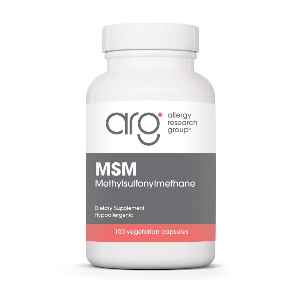 Allergy Research Group MSM Supplement - MSM Powder Capsules for Hair Growth, Methylsulfonylmethane for Healthy Hair, Skin & Nails, 500 mg Per Serving - 150 Vegetarian Capsules