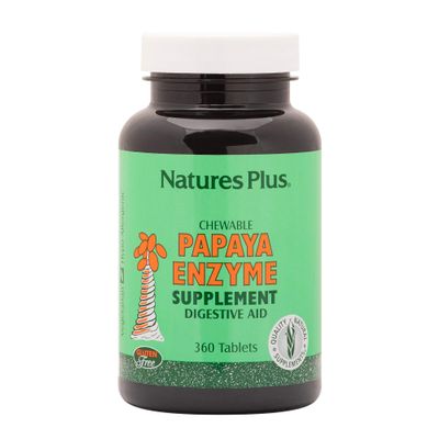 NaturesPlus Papaya Enzyme - 360 Chewable Tablets - Digestive Aid Supplement with Amylase & Protease - Helps Reduce Gas, Bloating, Stomach Upset & Discomfort - Vegan, Gluten Free - 360 Servings