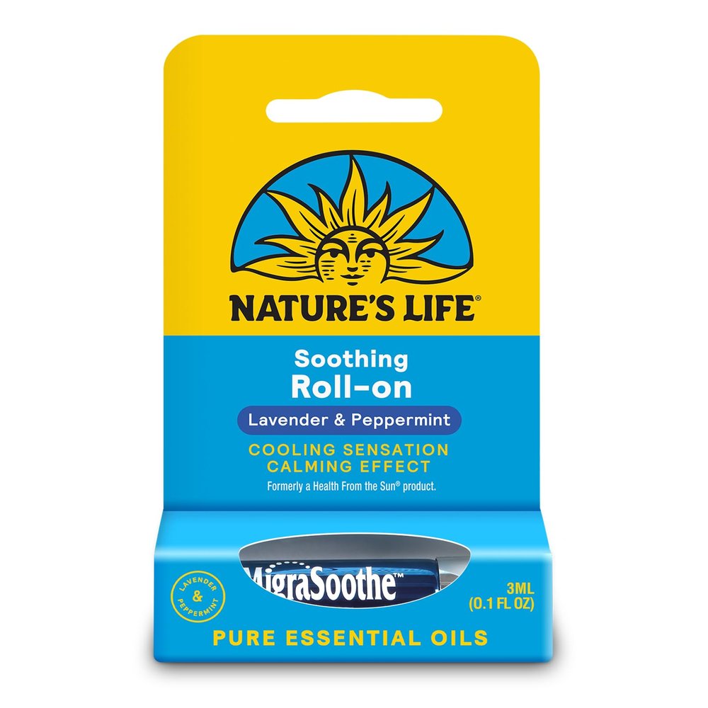 Health From The Sun Nature's Life MigraSoothe | Cool & Refreshing Effect| Essential Oil Roll-On Stick Featuring a Blend of Peppermint & Lavender Oils (3 ml)