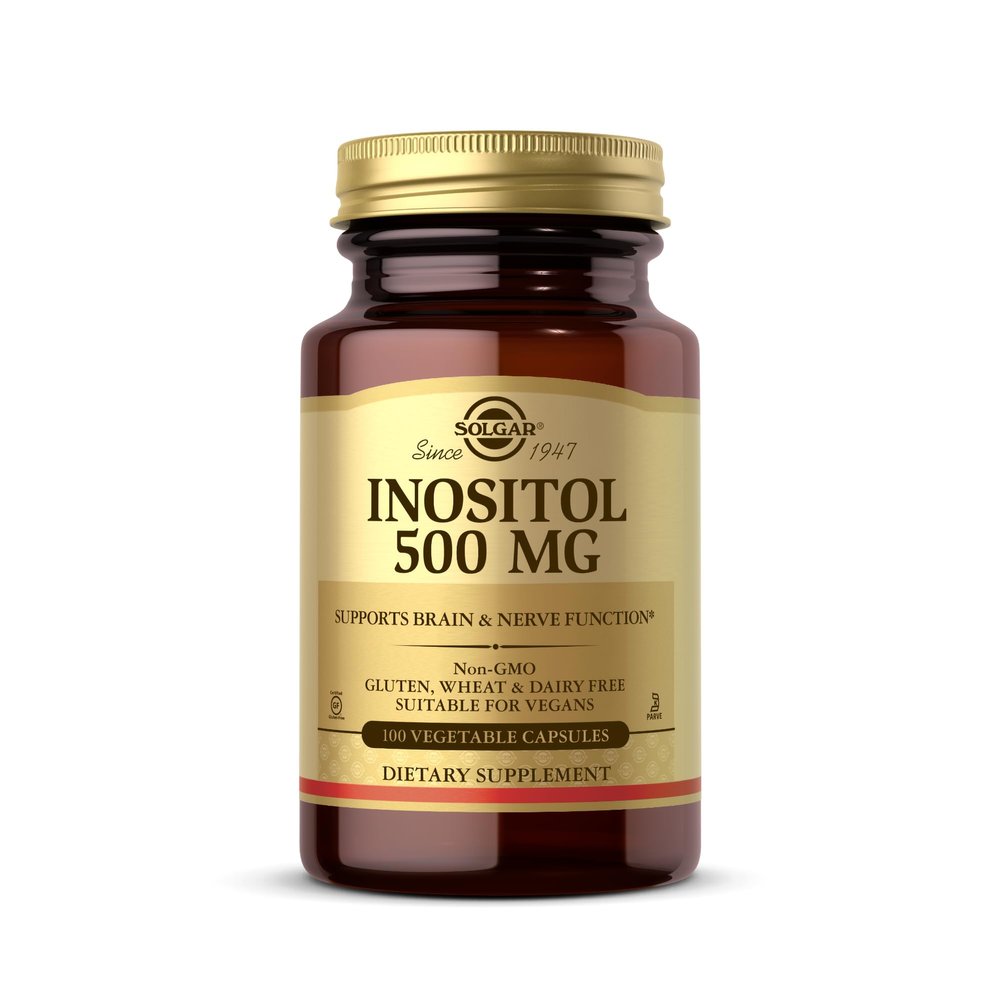 Solgar Inositol 500 mg - 100 Vegetable Capsules - Non-GMO, Vegan, Gluten Free, Dairy Free, Kosher - 100 Servings