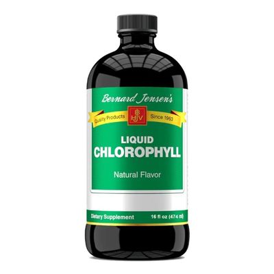 Bernard Jensen's 100% Pure Natural Chlorophyll Flavor Liquid Supplement | Promotes Alkaline Ph | Helps to Cleanse Blood | 16 Fluid Ounce (474 ml)