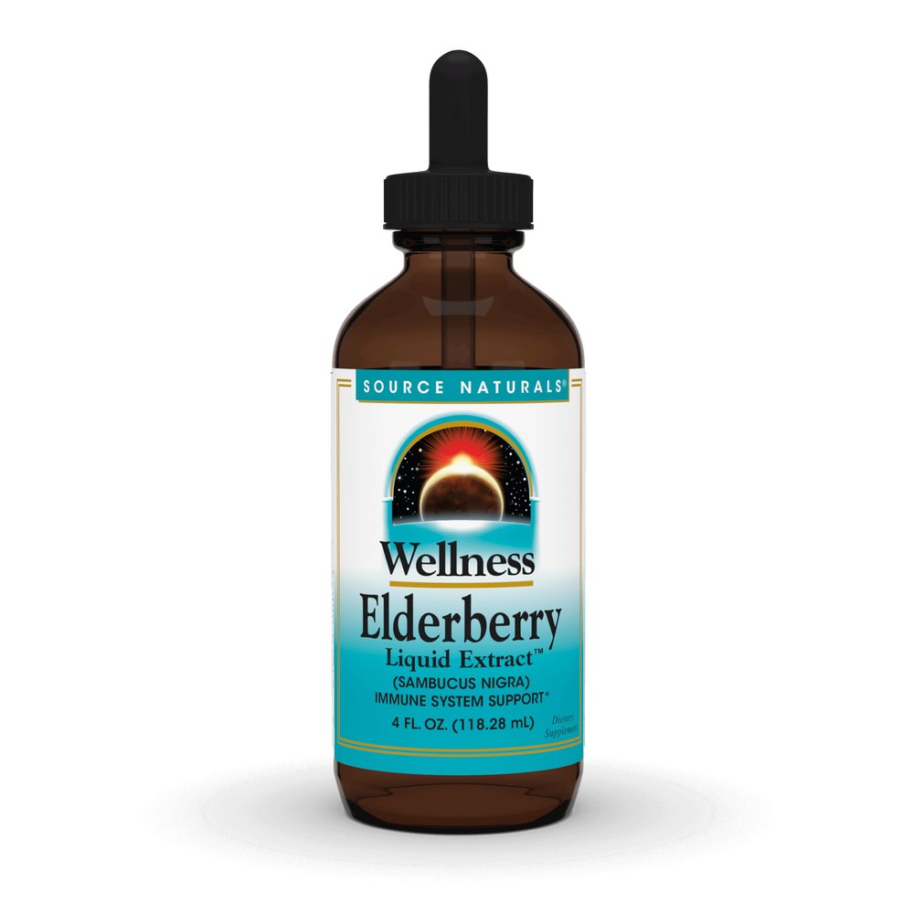 Source Naturals Wellness Elderberry Liquid Extract, for Immune System Support* - Sambucus nigra - 4 Fluid oz