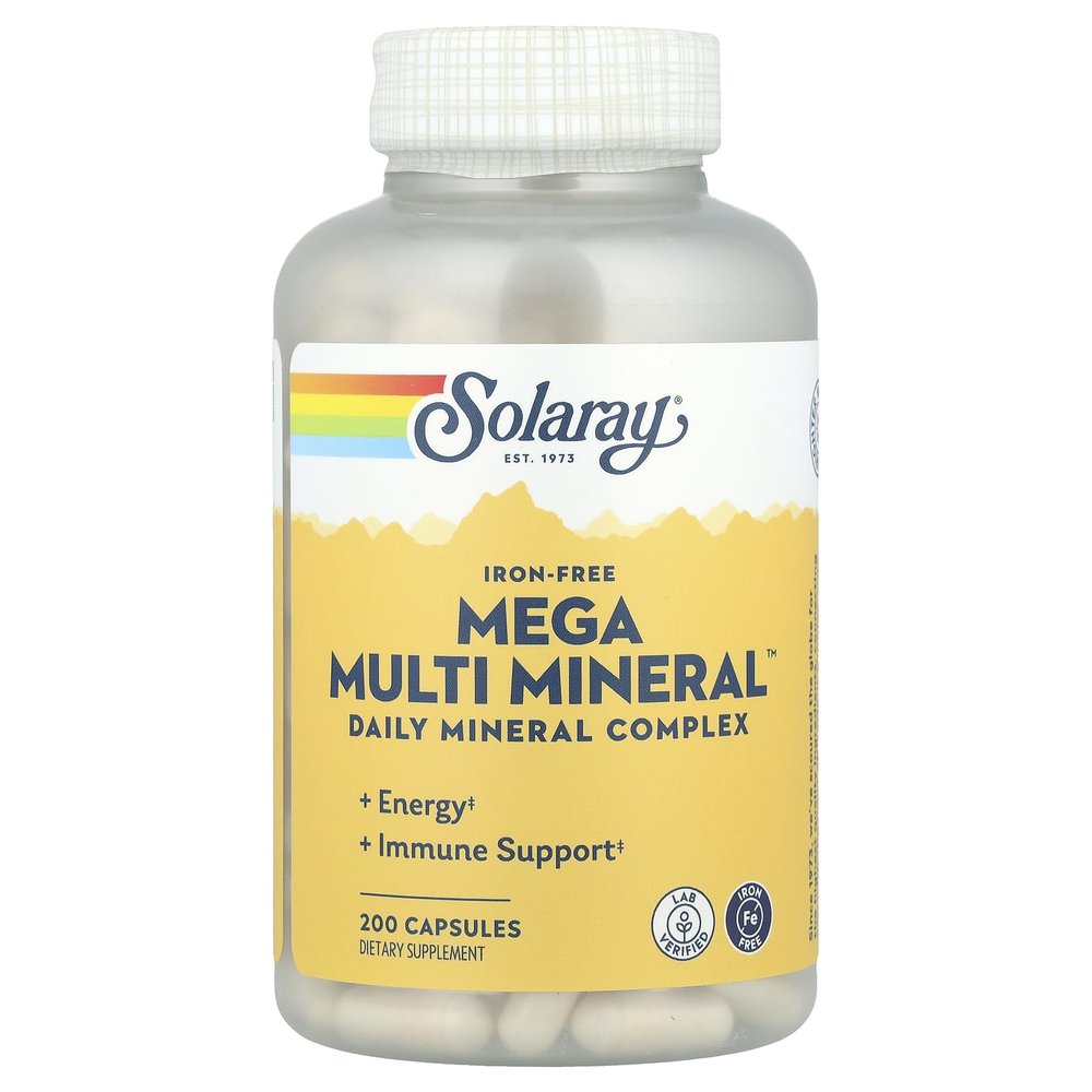 Solaray Mega Multi Mineral, 200 Capsules
