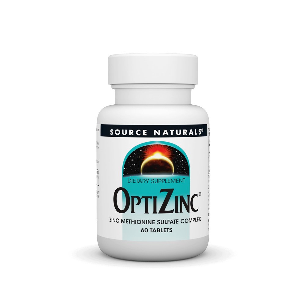 Source Naturals OptiZinc Zinc Methionine Sulfate Complex & Dietary Supplement - 60 Tablets