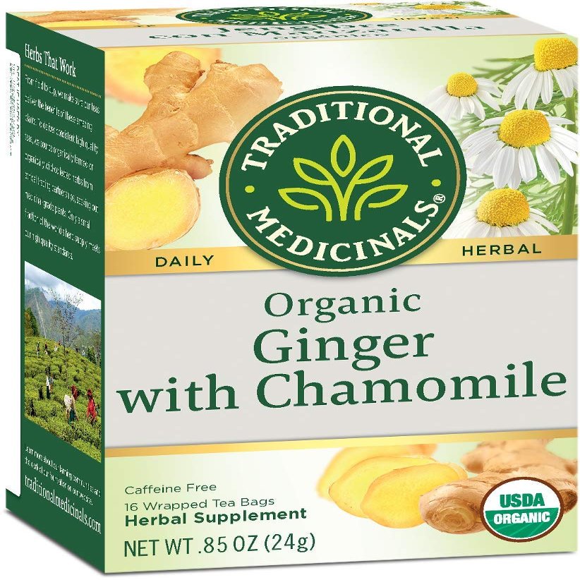 Traditional Medicinal Organic Ginger with Chamomile Tea - 16 Bags