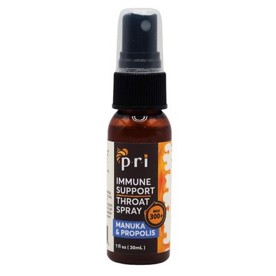 P.R.I Propolis Throat Spray with Manuka Honey, Sore Throat & Immune Support, Fresh Peppermint Taste, 1oz