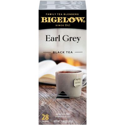 Bigelow Earl Grey Tea Bags 28-Count Box (Pack of 1) Black Tea Bags with Oil of Bergamot All Natural Gluten Free Rich in Antioxidants