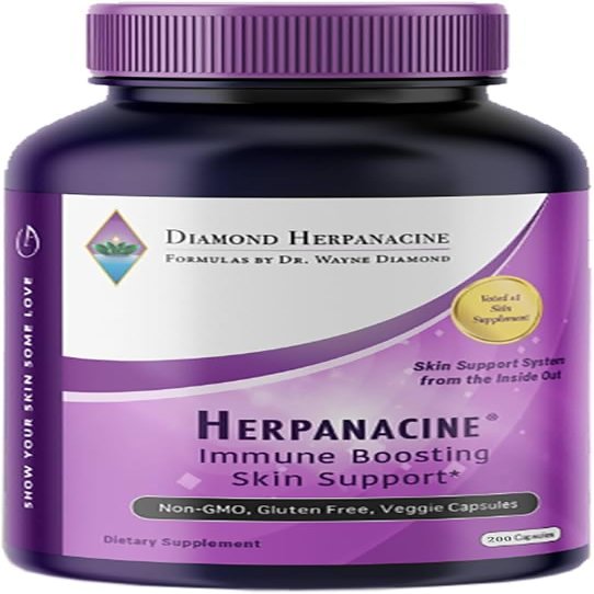 Herpanacine Diamond Natural Skin & Immune Vitamin Complex Dual-Action Internal Skin Health & Antioxidants Health Supplement Made with Natural Ingredients 200 Count