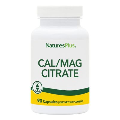 NaturesPlus Cal/Mag Citrate - 90 Vegetarian Capsules - 500 mg Calcium, 250 mg Magnesium - 30 Servings