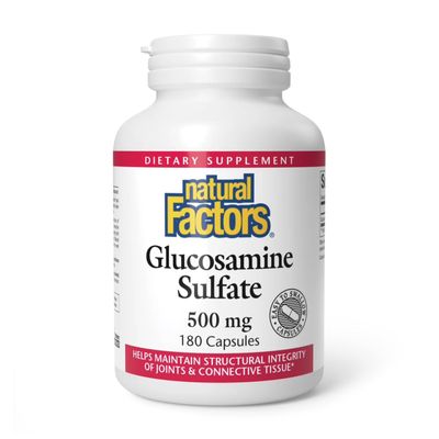 Natural Factors, Glucosamine Sulfate, Supports Healthy Joint Mobility, Cartilage and Connective Tissue, 180 Capsules