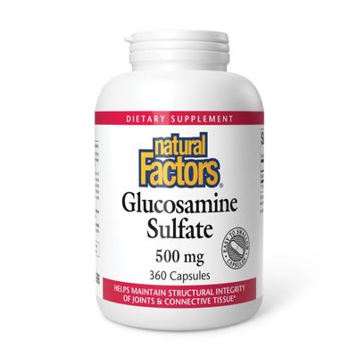 Natural Factors, Glucosamine Sulfate, Supports Healthy Joint Mobility, Cartilage and Connective Tissue, 360 Capsules