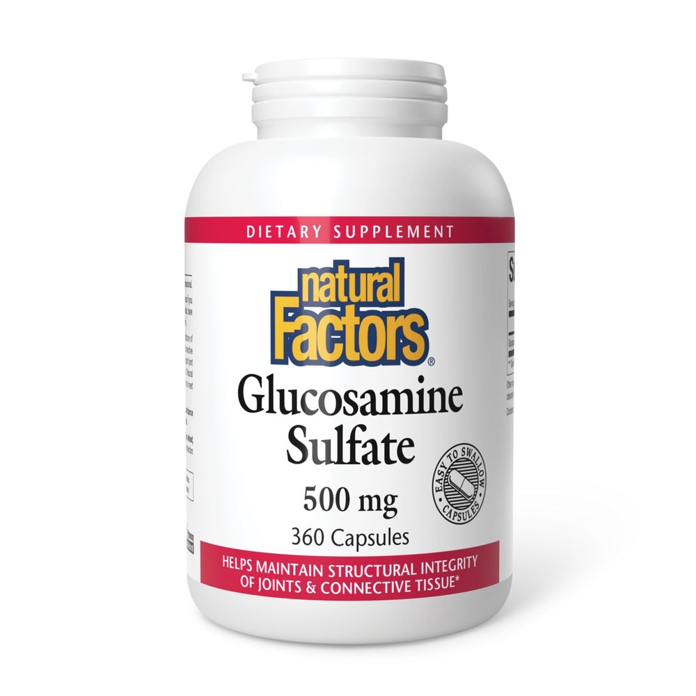 Natural Factors, Glucosamine Sulfate, Supports Healthy Joint Mobility, Cartilage and Connective Tissue, 360 Capsules