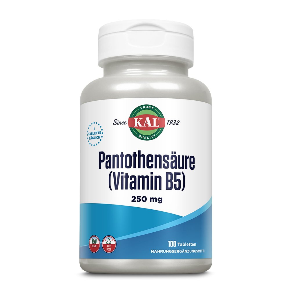 Kal 250 Mg Pantothenic Acid Tablets, 100 Count