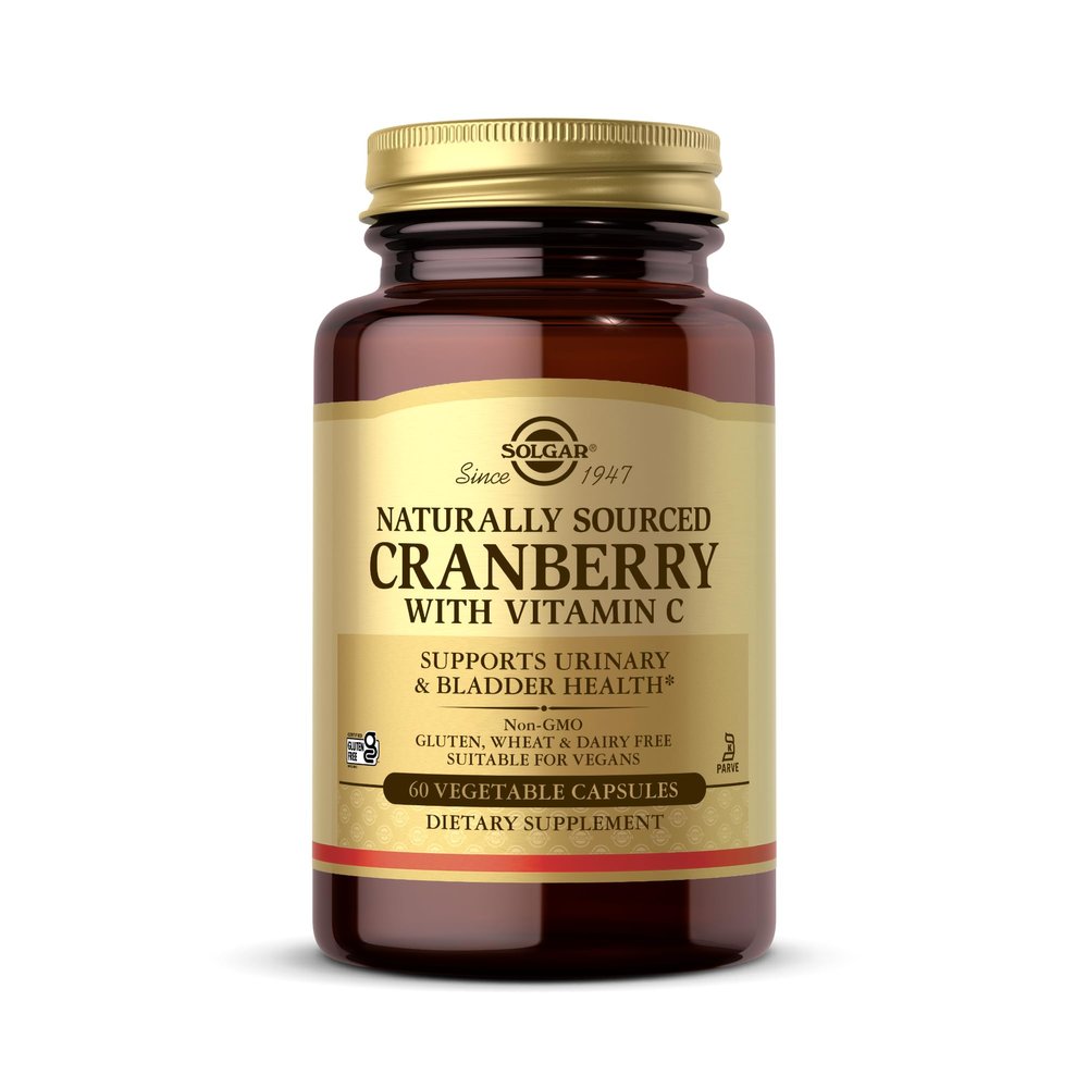 Solgar Cranberry with Vitamin C - 60 Vegetable Capsules - Supports Urinary & Bladder Health - Non-GMO, Vegan, Kosher, Gluten Free - 60 Servings