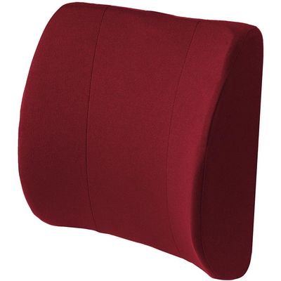 DMI Lumbar Support Pillow for Chair to Assist with Back Support with Removable Washable Cover and Firm Insert to Ease Lower Back Pain while Improving Posture,14 x 13 x 5,Contoured Foam,Elite,Burgundy