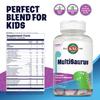 KAL MultiSaurus Kids Chewable Multivitamins, 11 Essential Vitamins and Minerals for Kids, Mixed Berry Flavor, Gluten and Preservative Free, 90 Servings, 90 Dinosaur-Shaped Chewables view 2